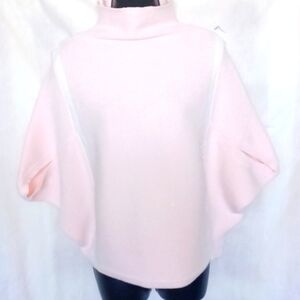 Designer Sweater, unique Sempre batwing sleeve design, Pink & white, sparkly, M
